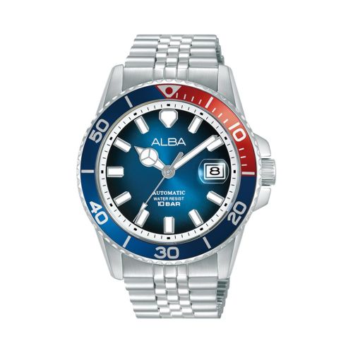 ساعة يد ألبا رجالي أكتيف سوار استانلس ستيل مينا لون أزرق AU4051X1