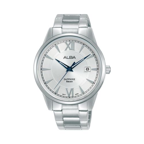 ساعة يد ألبا رجالي برستيج سوار استانلس ستيل مينا لون سيلفر AS9N77X1