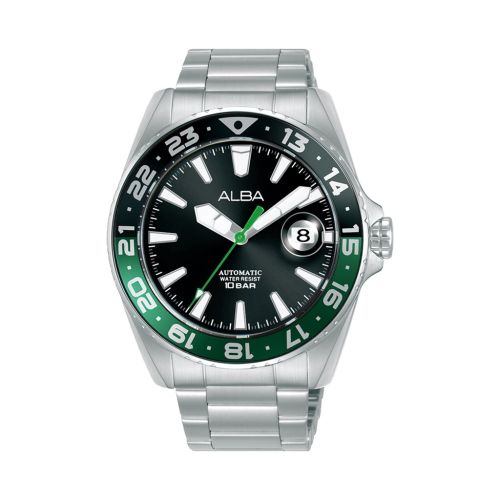 ساعة يد ألبا رجالي أكتيف سوار استانلس ستيل مينا لون أسود AU4069X1