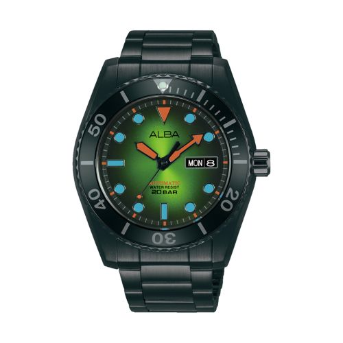 ساعة يد ألبا رجالي أكتيف سوار استانلس ستيل مينا أخضر × أسود AL4285X1