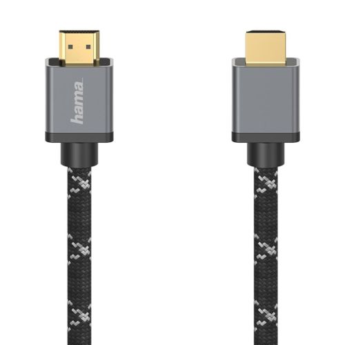 HAMA Ultra High Speed HDMI™ Cable Plug - Plug 8K Metal 2m Black x Grey HAMA205239