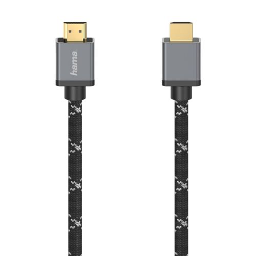 HAMA Ultra High Speed HDMI™ Cable Plug - Plug 8K Metal 3m Black x Grey HAMA205240