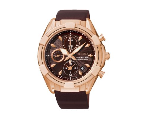 ساعة يد سيكو حريمي فلاتورا سوار جلد بني غامق ، مينا بني غامق SNDW54P1