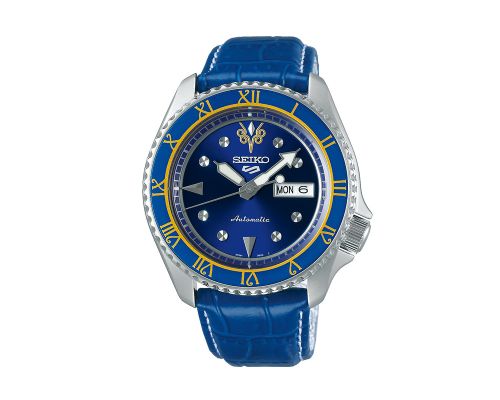 ساعة يد سيكو رجالي 5SPORTS سوار جلد أزرق ، مينا لون أزرق SRPF17K1