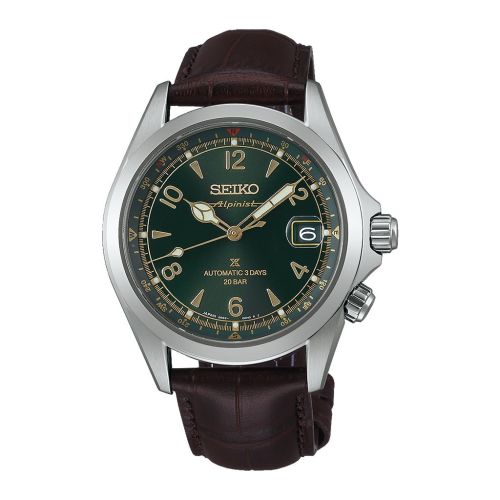 SEIKO Men's Hand Watch PROSPEX Brown Leather strap Green Dial SPB507J1