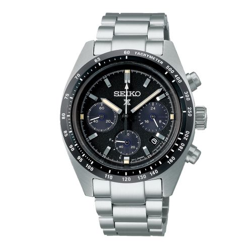 ساعة يد سيكو رجالي بروسبكس سوار استانلس ستيل مينا لون أسود SSC819P1