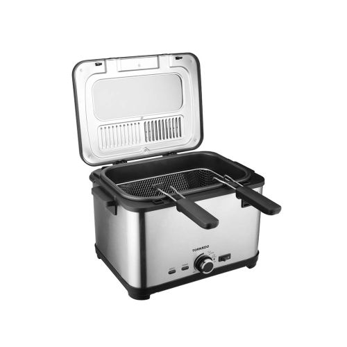 قلاية زيت كهربائية تورنيدو 2000 وات 4 لتر استانلس × أسود TDF-3700