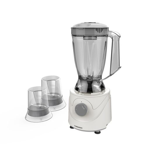 خلاط كهربائي تورنيدو 400 وات 1.5 لتر 2 مطحنة رمادي BL400/2-GRAY