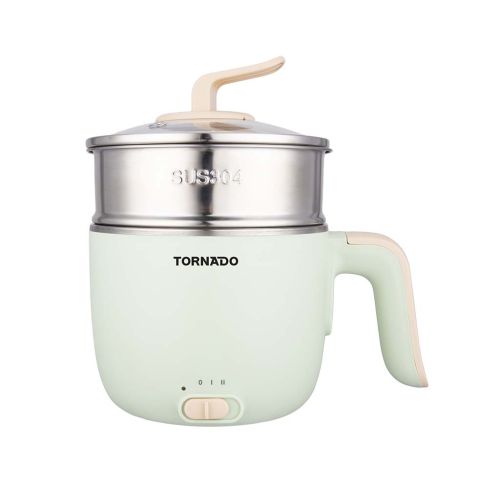 حلة كهربائية تورنيدو 1.2 لتر  600 وات  أخضر نعناعي × بينك TNC-600