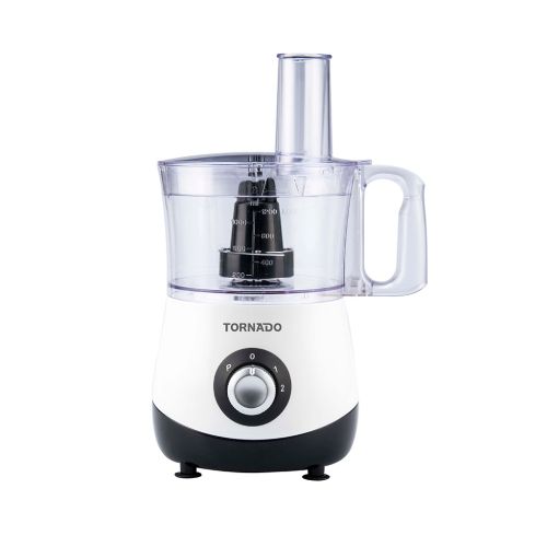 محضرة طعام تورنيدو 500 وات وعاء 1.2 لتر دورق 1 لتر أبيض FP-500T