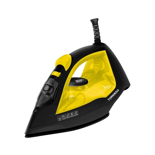 مكواة بخار تورنيدو 1800 وات قاعدة تيفلون أصفر - لبني TST-1800L