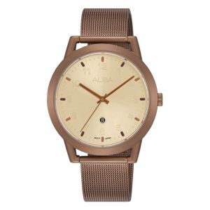 ALBA Men's Hand Watch ACTIVE Stainless Band, Champagne Dial AH7Z55X1