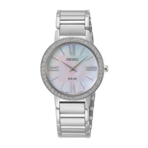 SEIKO Ladies' Hand Watch SOLAR Stainless Band White Dial SUP431P1