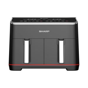 SHARP Air Fryer Dual Cook 1800 Watt 8 Liter Electronic Touch Screen Glass Panel Stainless KF-DF80RT-EK2
