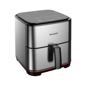 SHARP Air Fryer 1650 Watt 7 Liter Electronic Touch Screen Glass Panel Stainless KF-AF70RT-ES2
