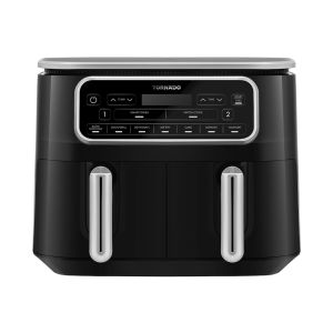 TORNADO Air Fryer Dual Cook 2500 Watt 8 Liter Digital Black x Silver THF-2508DU-BS