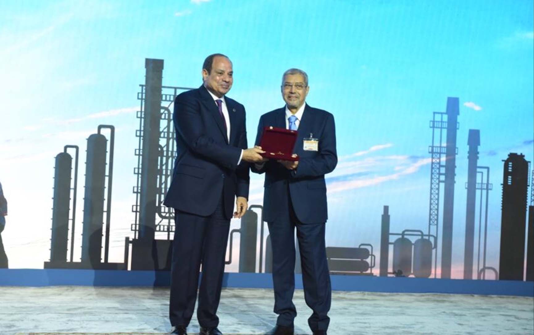 His Excellency Mr. President / Abdul Fattah El-Sisi honors Engineer Ibrahim Elaraby in appreciation of his patriotic career